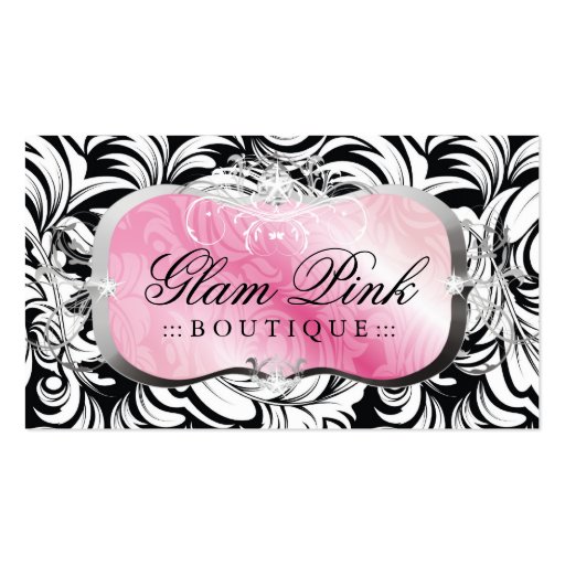 On Sale! 311-Lavish Pink Platter | Silver Business Card Template
