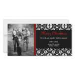 ON SALE! Red Christmas Damask Photo CARD
