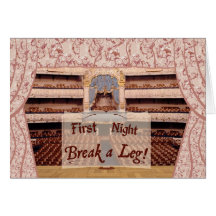 On Stage First Night, Break a Leg Card