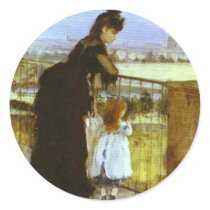 On The Balcony Round Stickers