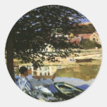 On the Bank of Seine, Monet, Vintage Impressionism Sticker