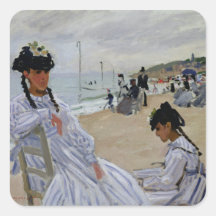 On the Beach at Trouville, Claude Monet Sticker