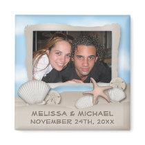 On the Beach Seashell & Photo Save the Date Magnet