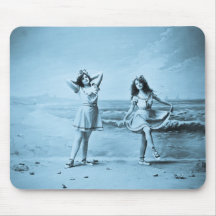 On The Beach vintage 1902 Mousepad