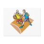 on the court blocking basketball design postcards
