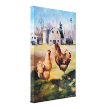 On the Farm Wrapped Canvas Print