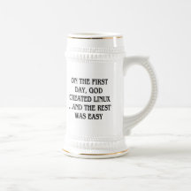 On the first day, God created Linux...and the rest Mugs