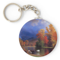 On the Saco - Albert  Bierstadt Keychain
