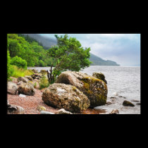 On the shores of Loch Ness posters