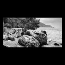 On the shores of Loch Ness with the monster Nessie photo cards