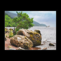 On the shores of Loch Ness with the monster postcards