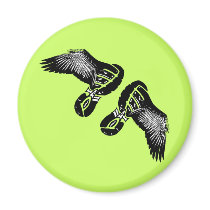 On the Wings of an athlete Running gift Magnets