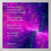 On Wings of Eagles Scripture Wall Art Poster