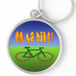 On Ya Bike! Cycling Go Green Zero Emissions keychains