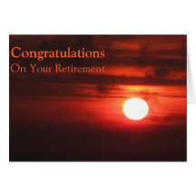 On your Retirement - Fiery Sunset II Greeting Card