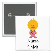 Oncology Nurse Chick Button