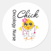 Oncology Nurse Chick v2 Round Stickers