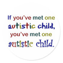 One Autistic Child Round Stickers