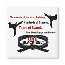 ONE Black Belt 1 KARATE T-SHIRTS & APPAREL Refrigerator Magnets