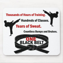 ONE Black Belt 1 KARATE T-SHIRTS & APPAREL Mouse Mat
