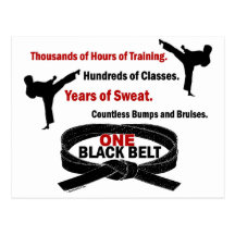 ONE Black Belt 1 KARATE T-SHIRTS & APPAREL Post Card
