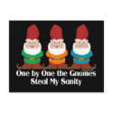 One By One The Gnomes postcards