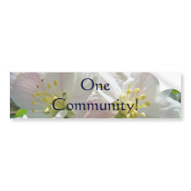 One Community! bumper sticker Apple Blossoms