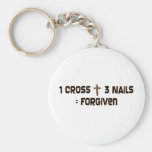 One cross three nails forgiven keychain