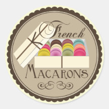 One Dozen French Macarons In A Gift Box Stickers