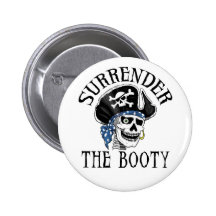 One-eyed Pirate Skull and Crossbones Pinback Buttons