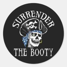 One-eyed Pirate Skull and Crossbones Round Sticker