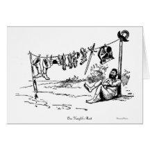 One Knight's Rest Vintage Caricature Greeting Card