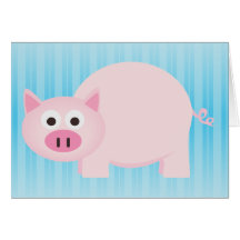 One Little Pig in Pink Greeting Card