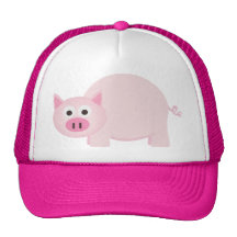 One Little Pig in Pink Trucker Hat