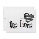 One Love Heart Black invitations