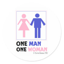One Man One Woman Sticker
