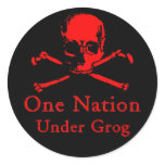One Nation Under Grog stickers (red skull)