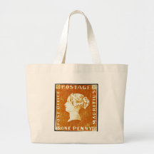One Penny British Empire Mauritius Postage Stamp Canvas Bag
