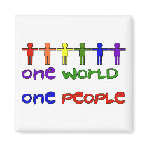 One People Fridge Magnet