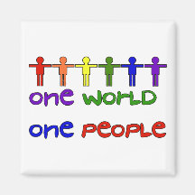 One People Fridge Magnet