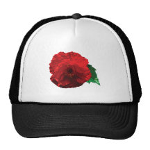 One Red Poppy Mesh Hat