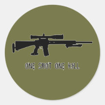 One Shot One Kill Round Stickers
