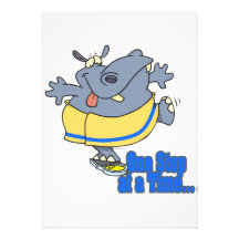 one step at a time funny dieting hippo personalized announcements
