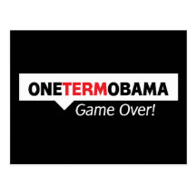 One Term Obama - Game Over Post Card