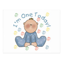 One Today Boy Birthday Tshirts and Gifts Postcard