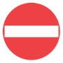 one-way street icon round sticker