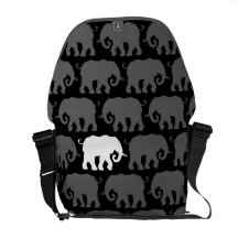One White Elephant in a Herd Courier Bags