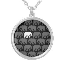 One White Elephant in a Herd Necklace