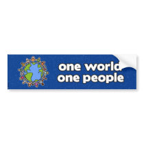 one world bumper 4 bumper stickers