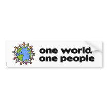 one world bumpersticker 2 bumper stickers